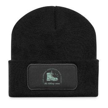 Hiking mother hiker mom aesthetic - Recycled Patch Beanie - black - Front