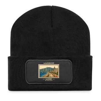 Georgien Batumi Vintage Reisemarke - Recycelte Patch Beanie - Schwarz - Vorne