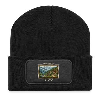 Armenia Dilijan Vintage Travel Brand - Recycled Patch Beanie - black - Front