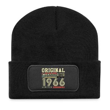 Original October 1966 – 60th Birthday Retro - Recycled Patch Beanie - black - Front