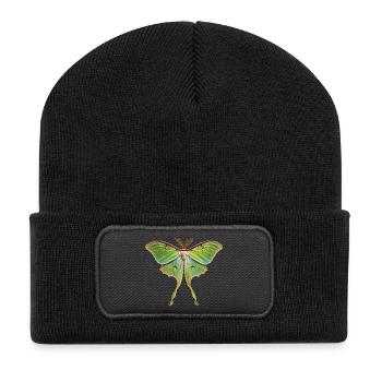 Luna Moth Actias luna - Recycled Patch Beanie - black - Front