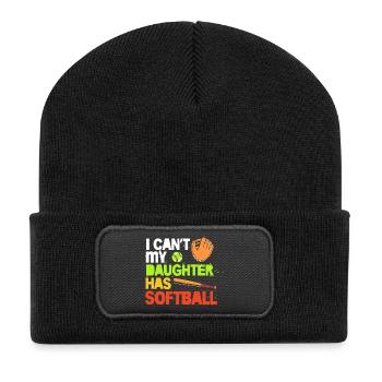Softball Mom Softball Mom - Recycled Patch Beanie - black - Front