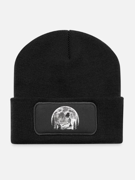 Skelettboop, gruselig, niedlich, Hasen, Goth, - Recycelte Patch Beanie - Schwarz