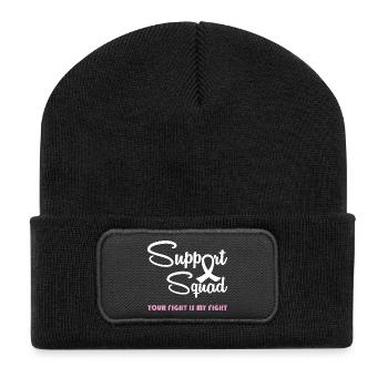 Krebs - Recycelte Patch Beanie - Schwarz - Vorne