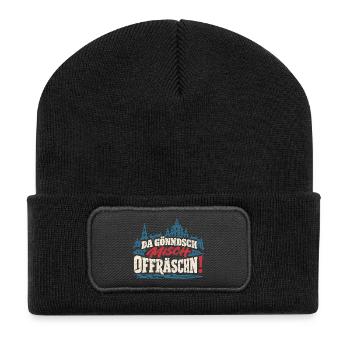 Da gönndsch misch offräschn! – Dresden - Recycelte Patch Beanie - Schwarz - Vorne