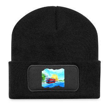 Berlin Sightseeing Brandenburger Tor Jörg Langhans - Recycelte Patch Beanie - Schwarz - Vorne