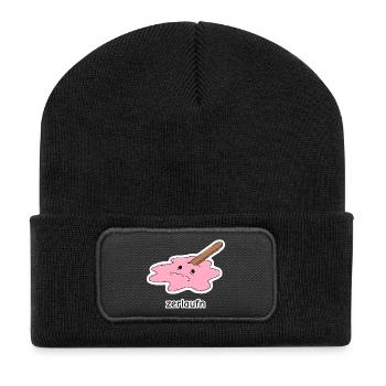 zerlaufn – Eis Meme - Recycelte Patch Beanie - Schwarz - Vorne