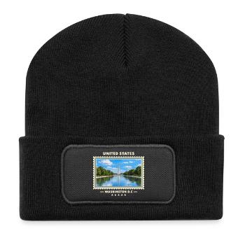 Vereinigte Staaten Washington D.C. Vintage Marke - Recycelte Patch Beanie - Schwarz - Vorne