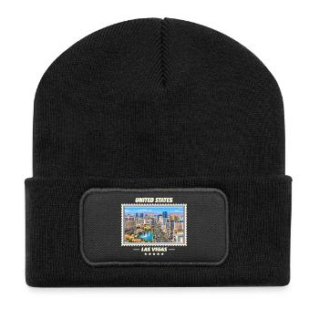 Vereinigte Staaten Las Vegas Vintage Reisemarke - Recycelte Patch Beanie - Schwarz - Vorne