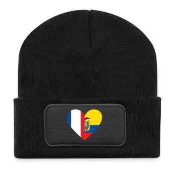 Frankreich Ecuador T-Shirt | Franco-ecuadorianisches Geschenk - Recycelte Patch Beanie - Schwarz - Vorne