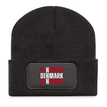Flag of Denmark, Danish pride - Recycled Patch Beanie - dark grey - Front