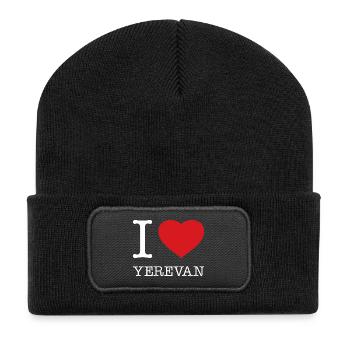 J’AIME EREVAN EREVAN, ARMÉNIE, Arménie - Beanie recyclé à patch - noir - Devant