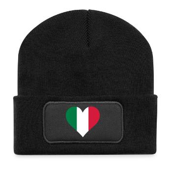 Un coeur pour l'Italie - Beanie recyclé à patch - noir - Devant