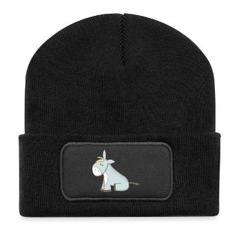 Esel - Recycelte Patch Beanie - Schwarz - Vorne