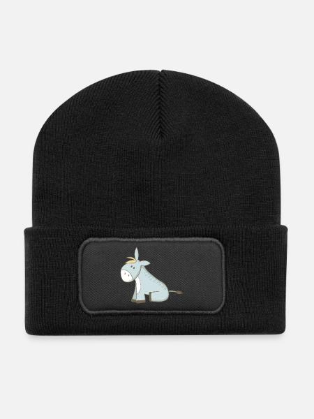 Esel - Recycelte Patch Beanie - Schwarz