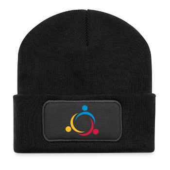 6061912 120363571 diversity2 - Recycelte Patch Beanie - Schwarz - Vorne