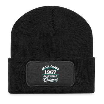 Baujahr 1967 Alle Teile original - Recycelte Patch Beanie - Schwarz - Vorne