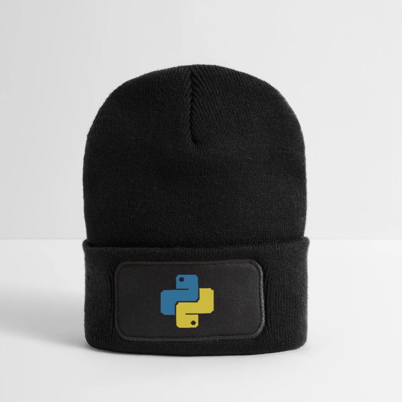 Python Pixelart Recycelte Patch Beanie