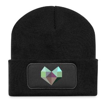 vert coeur - Beanie recyclé à patch - noir - Devant