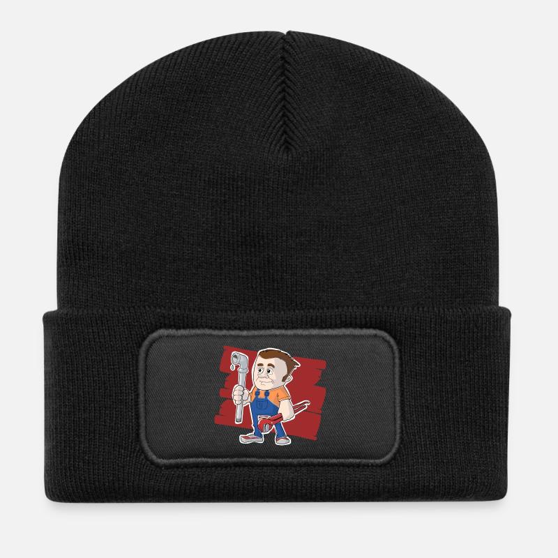 Klempner - Recycelte Patch Beanie - Schwarz