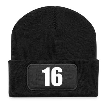 16 - Beanie recyclé à patch - noir - Devant
