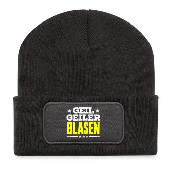 blasen - geil - Recycelte Patch Beanie - Dunkelgrau - Vorne
