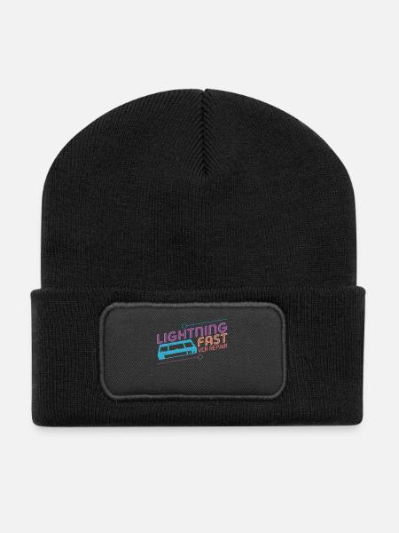 Lustige VHS VCR Vintage 90er Jahre 80er Jahre Shirt Geschenk - Recycelte Patch Beanie - Schwarz
