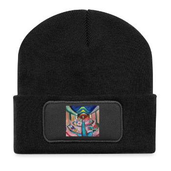 train à la nuit 3 - Beanie recyclé à patch - noir - Devant