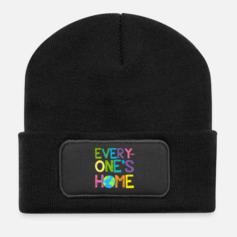 Tag der Erde Jedes Zuhause rettet unseren Planeten - Recycelte Patch Beanie - Schwarz