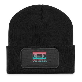 Funny VHS VCR Vintage 90s 80s - Recycled Patch Beanie - black - Front