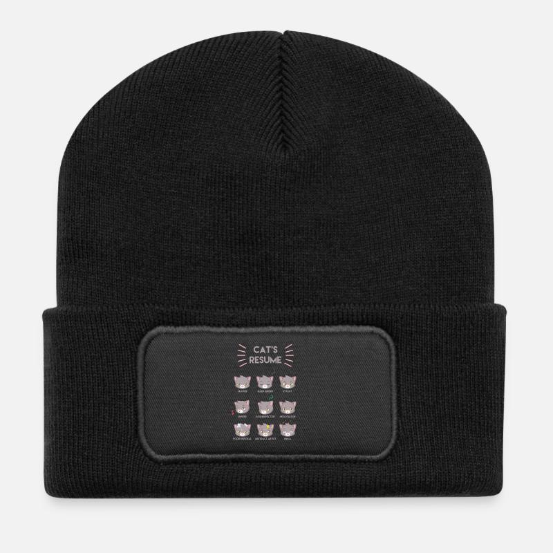 Lustige Katzen - Recycelte Patch Beanie - Schwarz