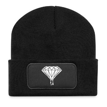 Diamond - Recycelte Patch Beanie - Schwarz - Vorne