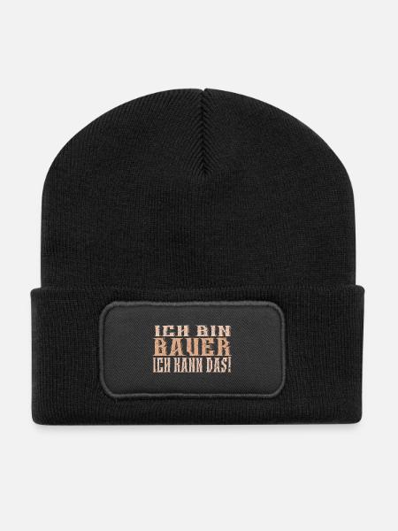 Ich bin Bauer - Recycelte Patch Beanie - Schwarz