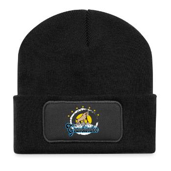 Graubünden Steinbock Summit - Recycelte Patch Beanie - Schwarz - Vorne