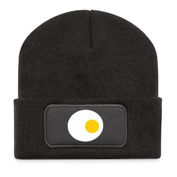 oeuf au plat, oeuf, oeufs, t-shirt, tablier costume - Beanie recyclé à patch - charbon - Devant