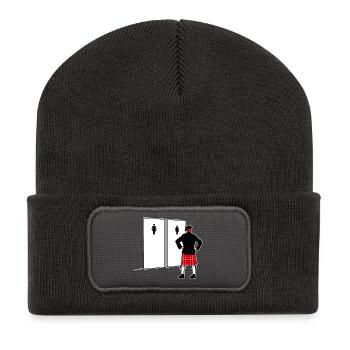 Funny Scotland Kilt Cornemuse Rock Toilett - Beanie recyclé à patch - charbon - Devant