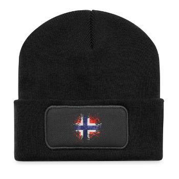 Drapeau de la Norvège Splash Norway Design - Beanie recyclé à patch - noir - Devant