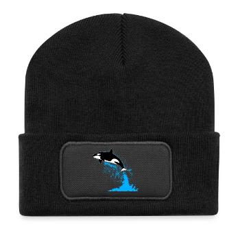Orca, killer whale, killer whale, killer whale, sea - Recycled Patch Beanie - black - Front