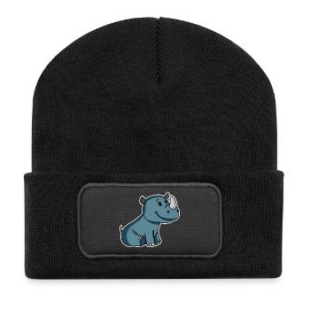 rhinocéros - Beanie recyclé à patch - noir - Devant