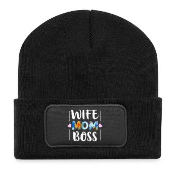 Mama - Recycelte Patch Beanie - Schwarz - Vorne