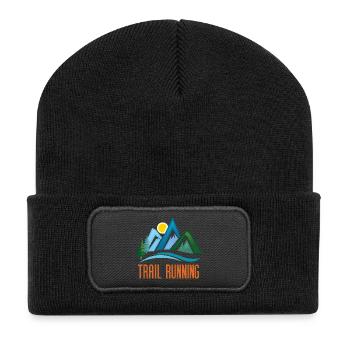Trail Running - Beanie recyclé à patch - noir - Devant