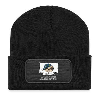 Faultier zum schlafen geboren arbeiten gezwungen - Recycelte Patch Beanie - Schwarz - Vorne