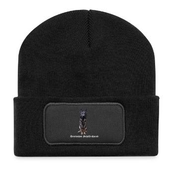 German Shepherd Dog Motif Dog Lovers - Recycled Patch Beanie - black - Front