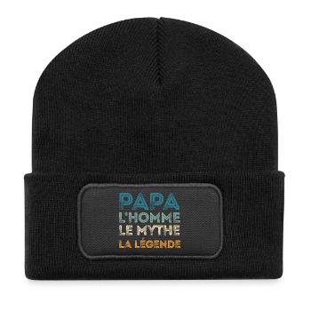 Papa Homme Mythe Légende - Beanie recyclé à patch - noir - Devant