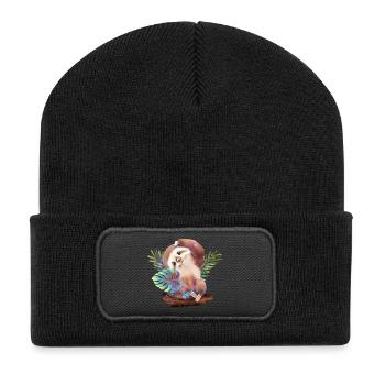 Faultier - Recycelte Patch Beanie - Schwarz - Vorne