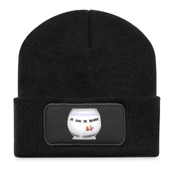 Poisson - Beanie recyclé à patch - noir - Devant
