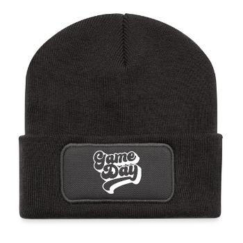Jour de match Football Lover Sports Fan Football Saison - Beanie recyclé à patch - charbon - Devant
