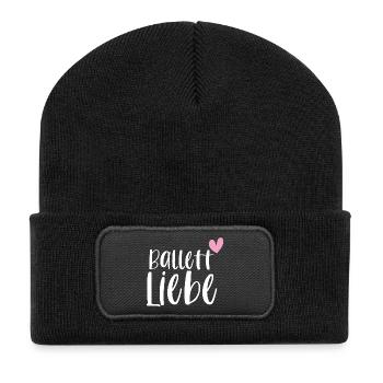 Ballett Liebe Ballerina Balletttänzerin Geschenk - Recycelte Patch Beanie - Schwarz - Vorne