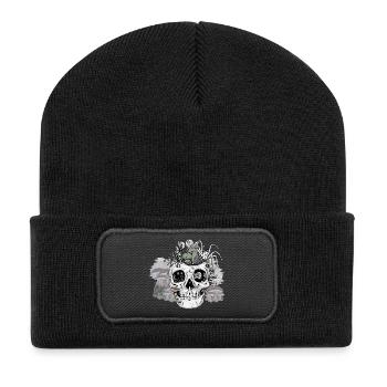 Horreur Halloween Spider Skull Champignons d’automne - Beanie recyclé à patch - noir - Devant