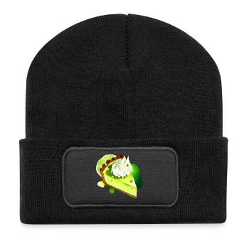 Gâteau à la lime Morceau Gâteau au citron vert - Beanie recyclé à patch - noir - Devant